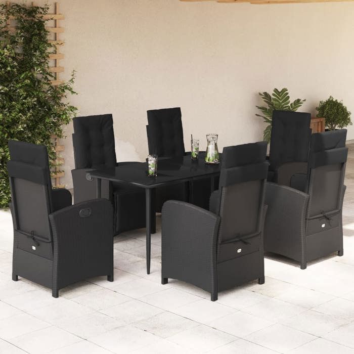 Ensemble à manger jardin vidaXL résine tressée