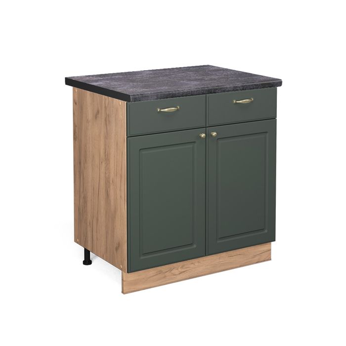 Meuble cuisine Fame-Line 80cm PT Anthracite Vert Or Campagne/Chêne de force doré Vicco 45864