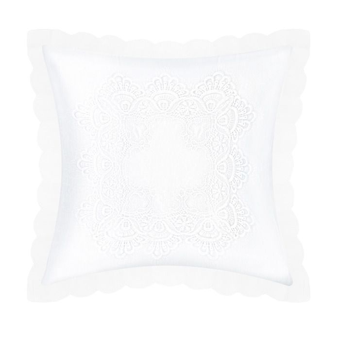 Housse de coussin - AVIZAR - Lot de 2 - 40x40 cm - Broderie - Blanc - Élégance Housse de coussin - AVIZAR - Lot de 2 - 40x40 cm - Broderie - Blanc - Élégance