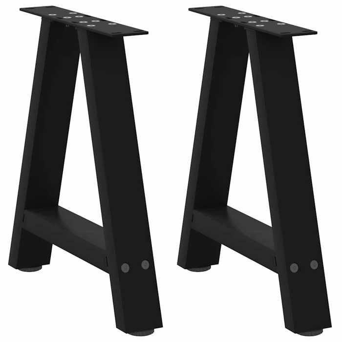 SALE 2025Pieds de table basse forme de A - Lot de 2 - noir 38x(42-43) cm acier545 Kg 1711