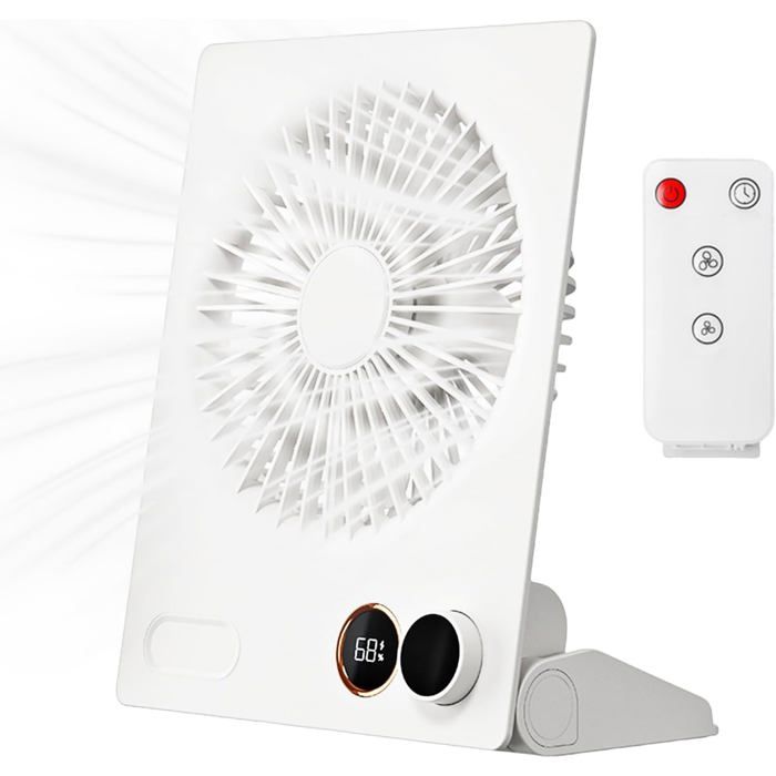 ®RisingFF Mini ventilateur de bureau USB 4000 mAh ultra silencieux inclinable à 180° avec télécommande portable – Blanc - Risingff