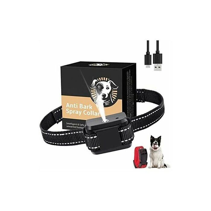 Comparer les prix de Collier anti-aboiement pour chien spray anti-aboiement à la citronnelle collier de dressage rechargeable et sûr avec 2 sangles de