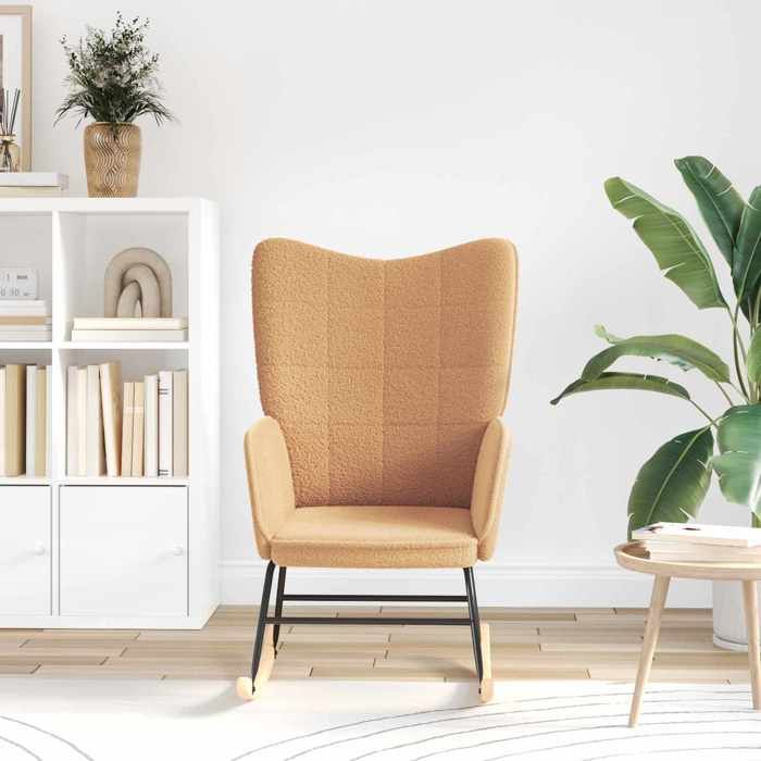 vidaXL Chaise à bascule Beige Tissu Sherpa 42001788