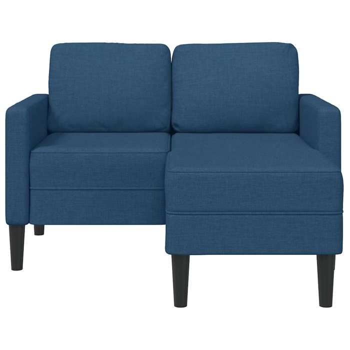 SWEETY@ Canapé rembourré 2 places - pour Adulte/enfant - avec méridienne en L - bleu 125 cm tissu LL1954