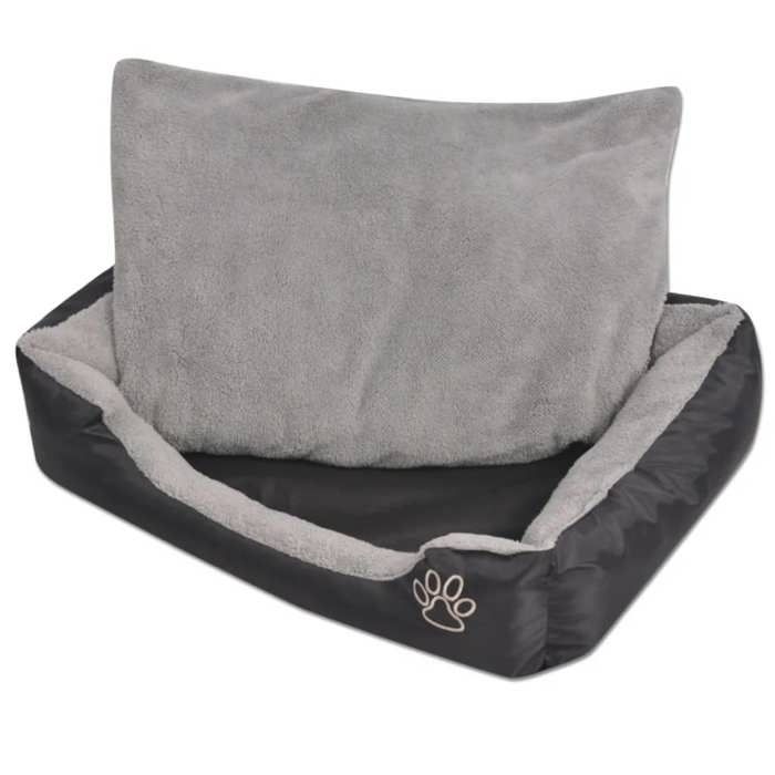 Lit pour chiens avec coussin rembourré - VIDAXL - Taille M - Noir - 65x48x18 cm - Tissu Oxford enduit PU - Hydrofuge