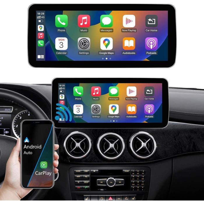 Écran Tactile Ninetom 123 pour Mercedes Benz Classe A/B GLA CLA 2013-2015 - Carplay/Android Auto