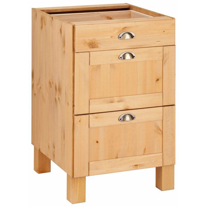 Oslo-armoire D:60 Cm Ouverte 3 Tiroirs Teintée/cire Oslo-armoire D:60 Cm Ouverte 3 Tiroirs Teintée/cire