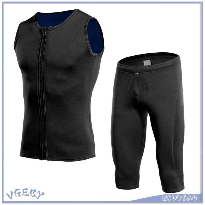 Duokon combinaison pour hommes 2mm sport materiel Ensemble gilet short taille L : 55 X 55 X 38 cm / Ensemble gilet et short XL