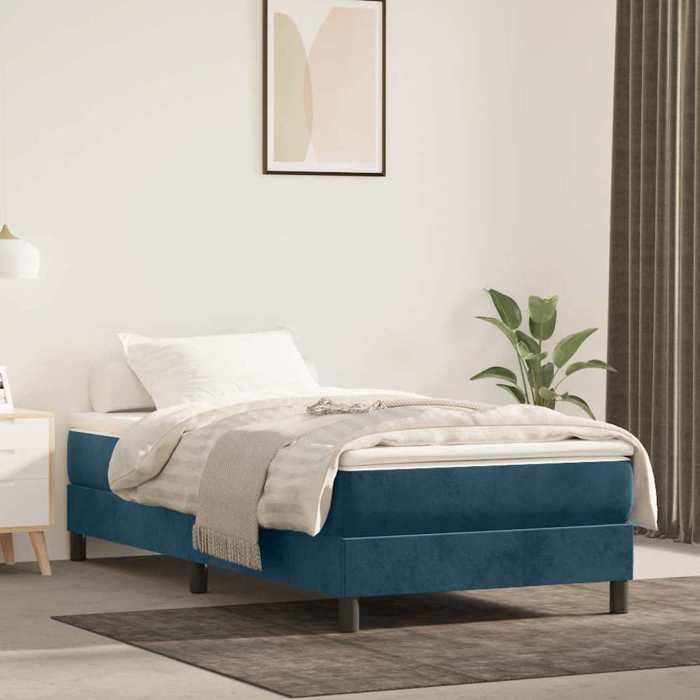 Bleu Lit 1 place:90x200 cm （1 pc)- NGM - Sommier à lattes de lit avec matelas Bleu foncé 90x200 cm94962