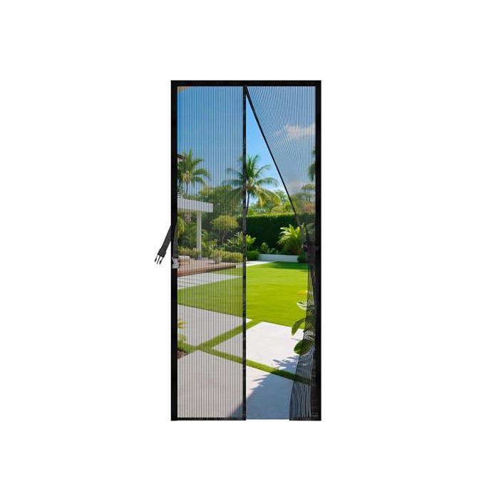 Moustiquaire Aimantée Pour Porte-fenêtre 90x210 Cm – Facile à Poser, Noir, Toile Résistante