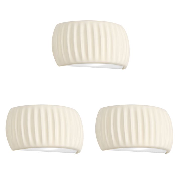 Diday Lot de 3 Applique Murale Intérieur LED 10W Moderne Lampe Murale Abat-jour en Résine Design Demi - cercle Blanc Lumière Froide
