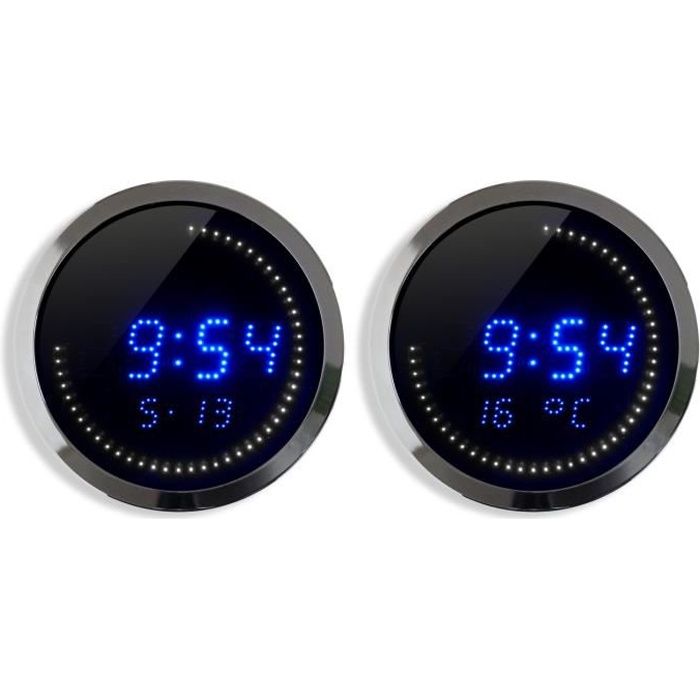 Horloge Murale A Led O30cm Indique La Temperature Et La Date Achat Vente Horloge Pendule Metal Cdiscount