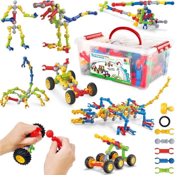 Jouets De Construction STEM pour Enfants Kit De 125 blocs De Construction Dducatifs Cadeau Les Jeux Cratifs Enfant