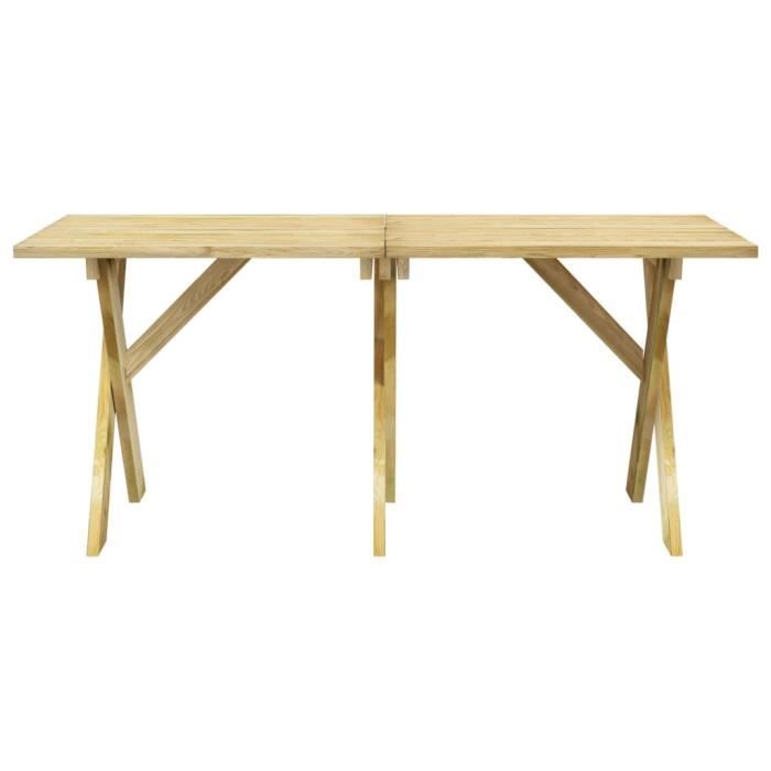 atyhao table de jardin 160x73x70 cm bois de pin imprégné 98666