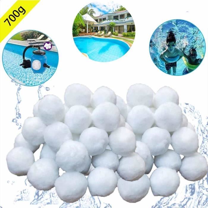 Boules de Filtre de Piscine - Marque - Modèle - Blanc - Fibres recyclables - 700g