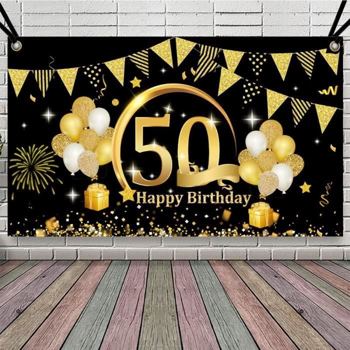 Toile de fond de bannière de décoration de 50e anniversaire pour