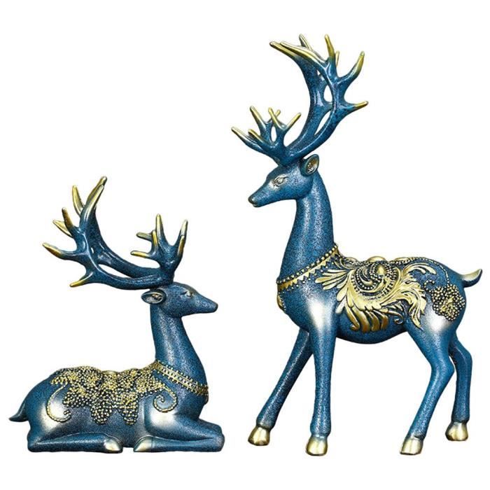 Statue Cerf Décorative de 12,5cm - Sculpture Animale Design Scandinave