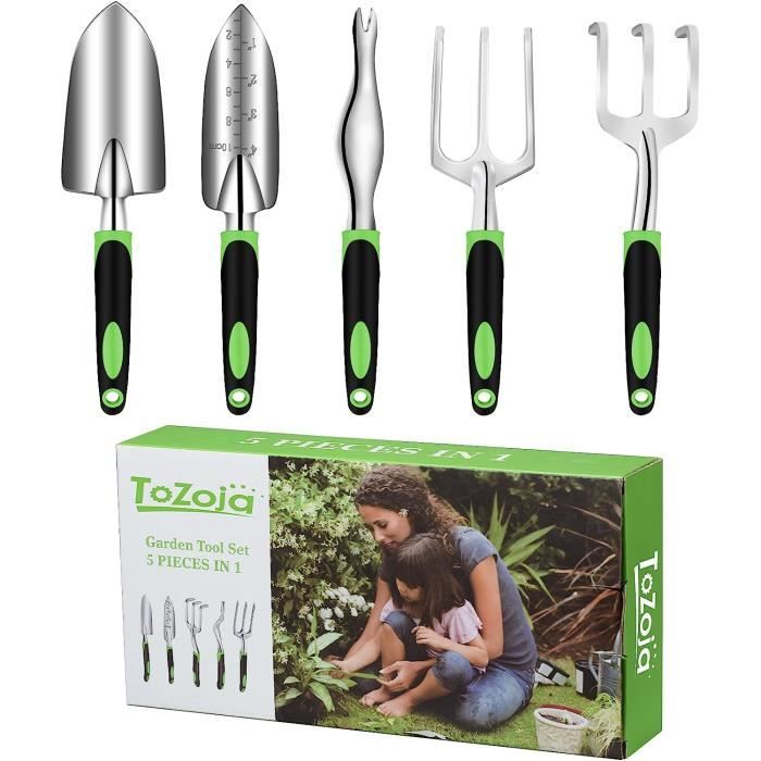 Petit Râteau Jardin Kit 3 Outils Jardinage Mini - Pelle, Râteau - Manche Bois - Pour Plantes Intérieur/extérieur Cadeau Jardinier Débutant