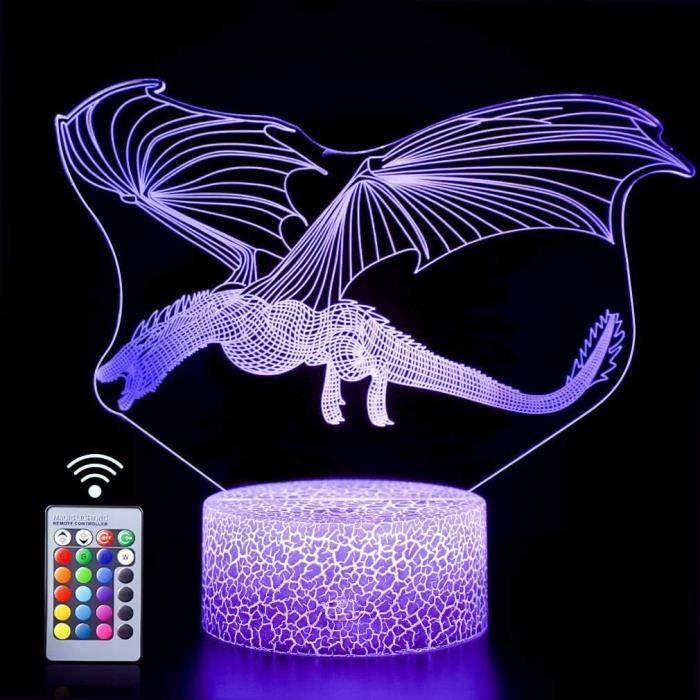 Lampe LED 3D Gymnastique - Effet Illusion D'optique Avec Changement De Couleurs Et Télécommande
