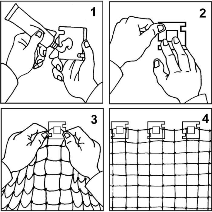 Chatières Escaliers Filets Parcs Chat - Filet Balcon Chats Oiseaux Stone 5x5 + 50 Fastnet© 1 Tube Silicone 80ml