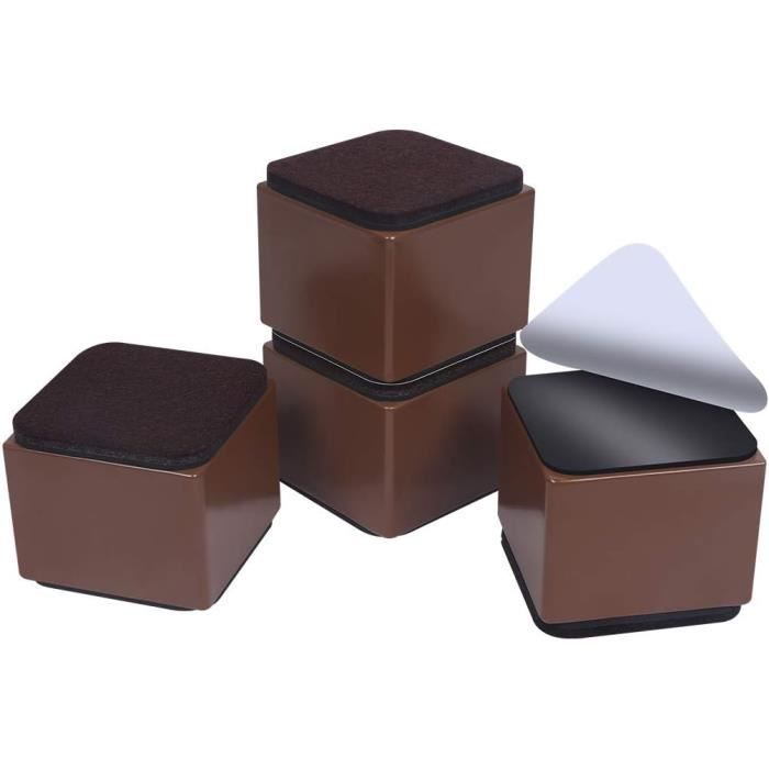 Rehausseur Pieds De Lit Lot De 4 Acier Carbone, Rehausseurs De Table Chaise Ou Canape Gain Espace Pour Bureau Et Bedding Blanc 6 3 2cm 98723154