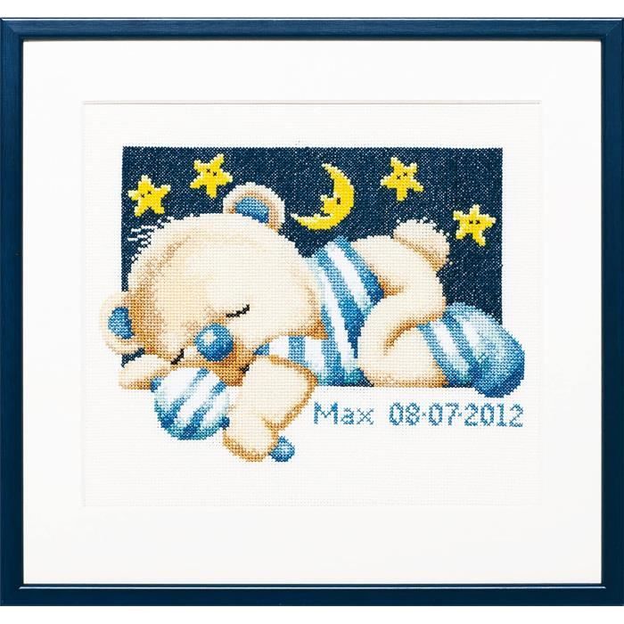 Ensemble De Certificat De Naissance Bébé Ours En Peluche Bleu De Point