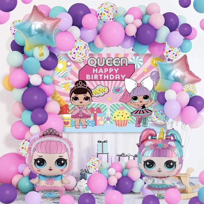 70 Pcs Decoration Anniversaire Lol,Ballon Lol Anniversaire,Décorations Anniversaire Fête Fille