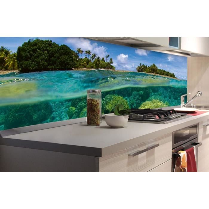 Sticker crédence - Cuisine RÉCIF DE Corail 180 x 60 cm Mur Arrière de ...