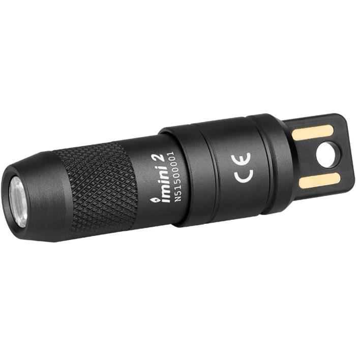 OLIGHT I Mini 2 — Lampe porte-clés EDC rechargeable USB 50 lumens magnétique noire