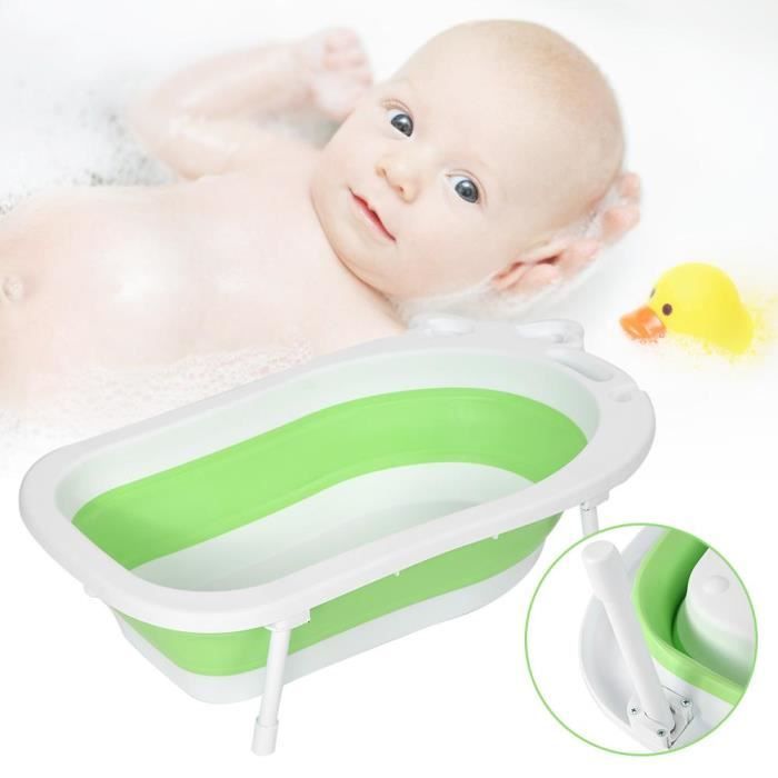 Bassin De Douche Portatif Pliant Pour Bebe Baignoire Lavabo Pliant Pour Bebe Vert Achat Vente Baignoire Cdiscount