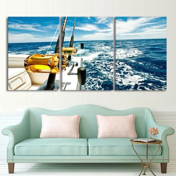 Grand imprimé toile mer art paysage marin bleu photo mur