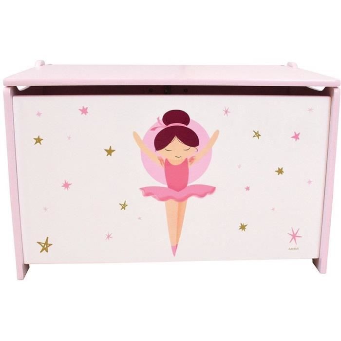 Coffret à jouets en bois - Danseuse Ballerine - FUN HOUSE - H.40 x L.58 x P.36 cm