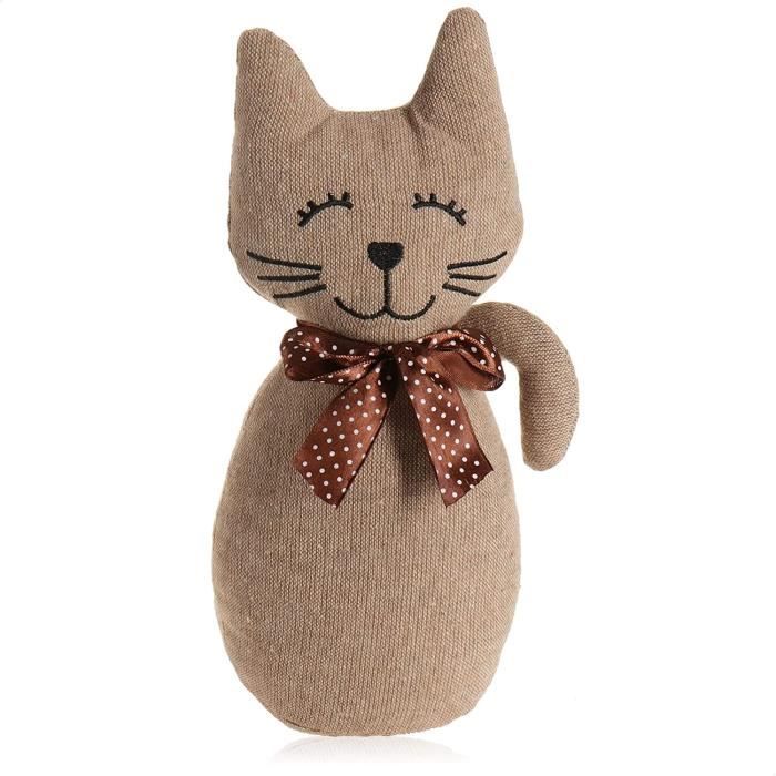 Lot De 2 Butées De Porte Chat Et Chien - Tissu Rembourré - Marron - Nicola Spring