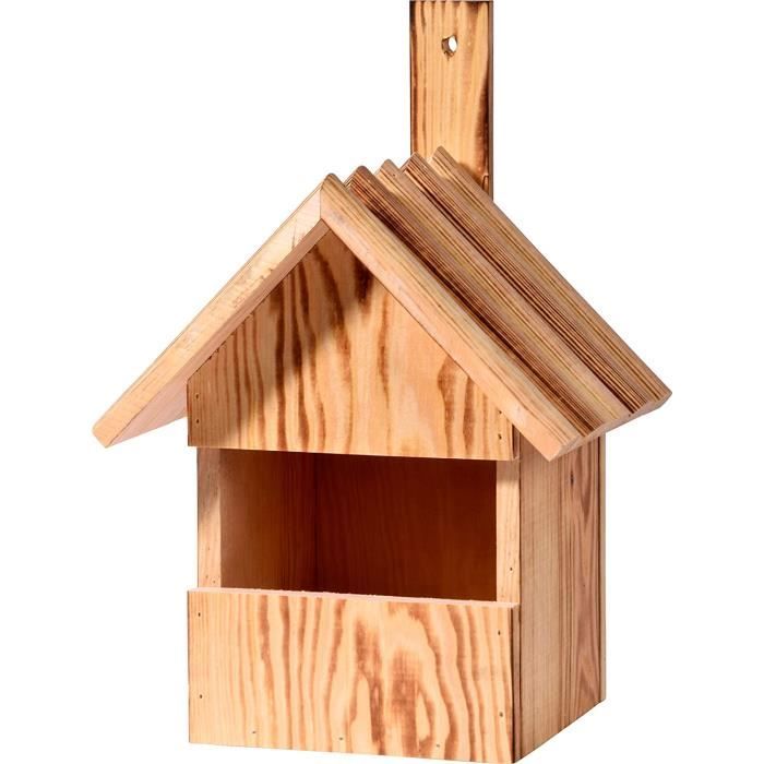 Nichoir Oiseaux Bois 21x13x11cm - Naturel - À Décorer - Fabriqué En France