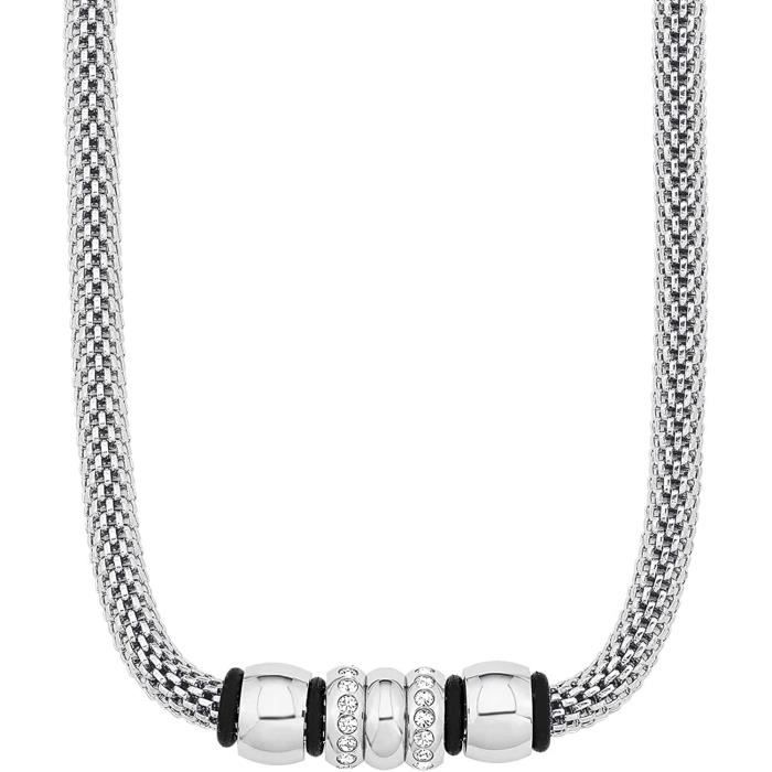 s.oliver collier collier, avec cristal, 42+3 cm, noir, livre dans une boite cadeau de bijoux, 9240128