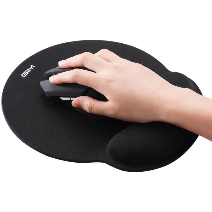 Tapis de souris ergonomique en gel pour le poignet Noir