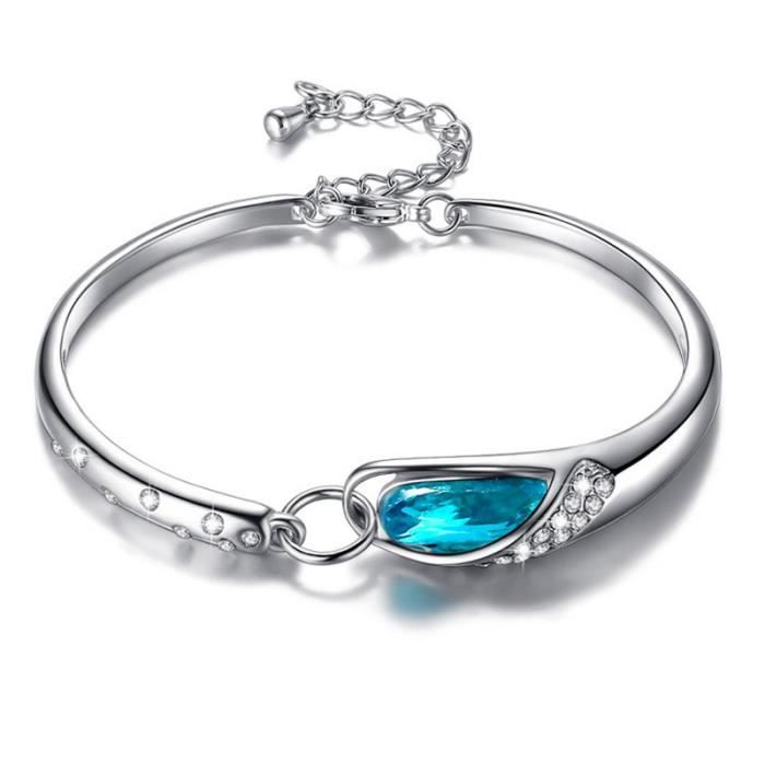 Tooopfeel Bracelet Pour Femme Avec Des Cristaux Bleu Cadeau Pour