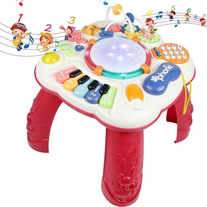 LINFUN KIDS Table Activité Bébé Jouet Musical Enfant 1 Ans Jouet D'éveil  Fille Jeux Musicaux Éducatifs Cadeau Bébé Fille Garçon 18 Mois 1 2 3 Ans