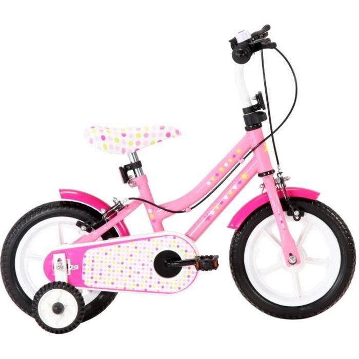 HOT•4815 Vélo pour enfants 12 pouces Blanc et rose, Haut de gamme