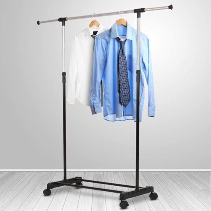ygongmyl portant penderie à vêtement extensible sur roulettes - hauteur: 90-158cm / largeur: 80 -145 cm - tube en acier inox, noir