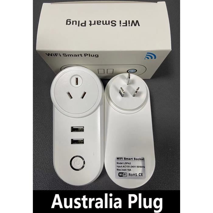 Multiprise,Prise de courant intelligente WiFi, 16a, australie, nouvellezélande, application