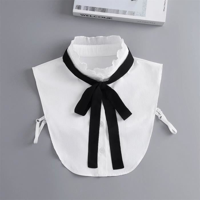 Cravate n ud papillon faux col revers pour femme chemise