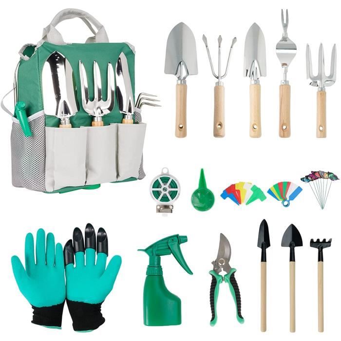 Outillage de Jardin, 43 pièces Ensemble Outils Jardinage en Acier