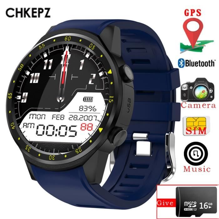 Montre connectee F1 montre intelligente hommes GPS sport montres intelligentes Android horloge carte sim avec un Type Blue Cdiscount Telephonie