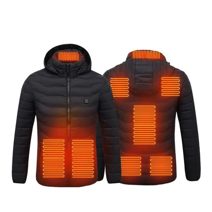 Veste chauffante intelligente pour hommes et femmes, automne et hiver, veste  de voyage chauffante en fibre de carbone, taille: XXXL