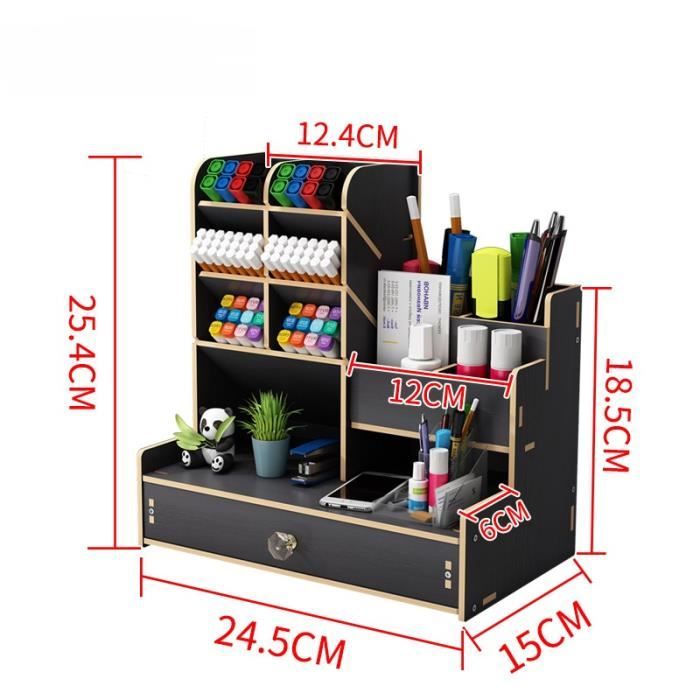 Organisateur De Station Café En Bois - Avec Tiroir Et Séparateurs - Rangement Tasses Et Accessoires - Pour Maison Et Bureau - 5