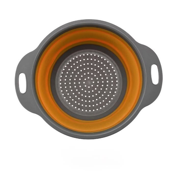 Passoire Pliable En Silicone Pour Fruits/légumes - Gris, Taille S - Lavable, Peu Encombrante - Avec Poignée