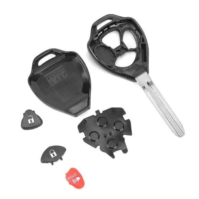 Drfeify étui porte-clés à distance Coque de boîtier porte-clés à distance à 3 boutons pour Toyota RAV4 Yaris Venza Matrix