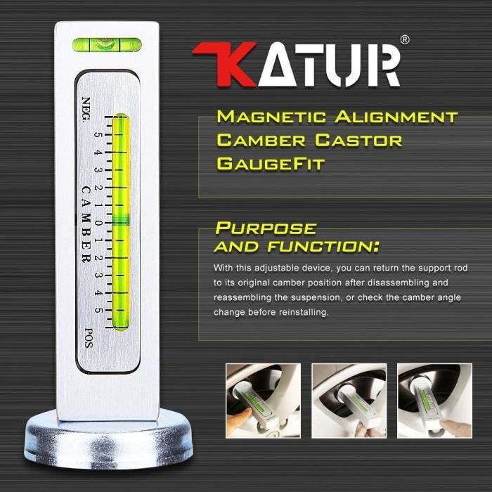 Katur Outil De Jauge Magnétique Universelle Pour Alignement Des Roues - Carrossage Et Roulette Précis Pour Voiture, Camion, SUV Et Moto