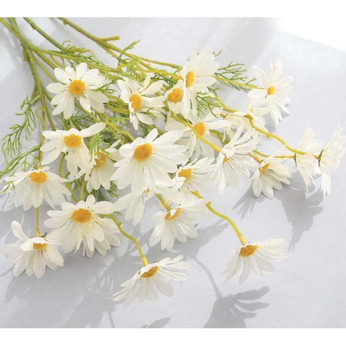 Blanc) 10 bouquets de fleurs artificis décoratives de gypsophile en fausse soie pour les bouquets de mariée, les fêtes de mariage, les librairies, les cafés, la décoration DIY